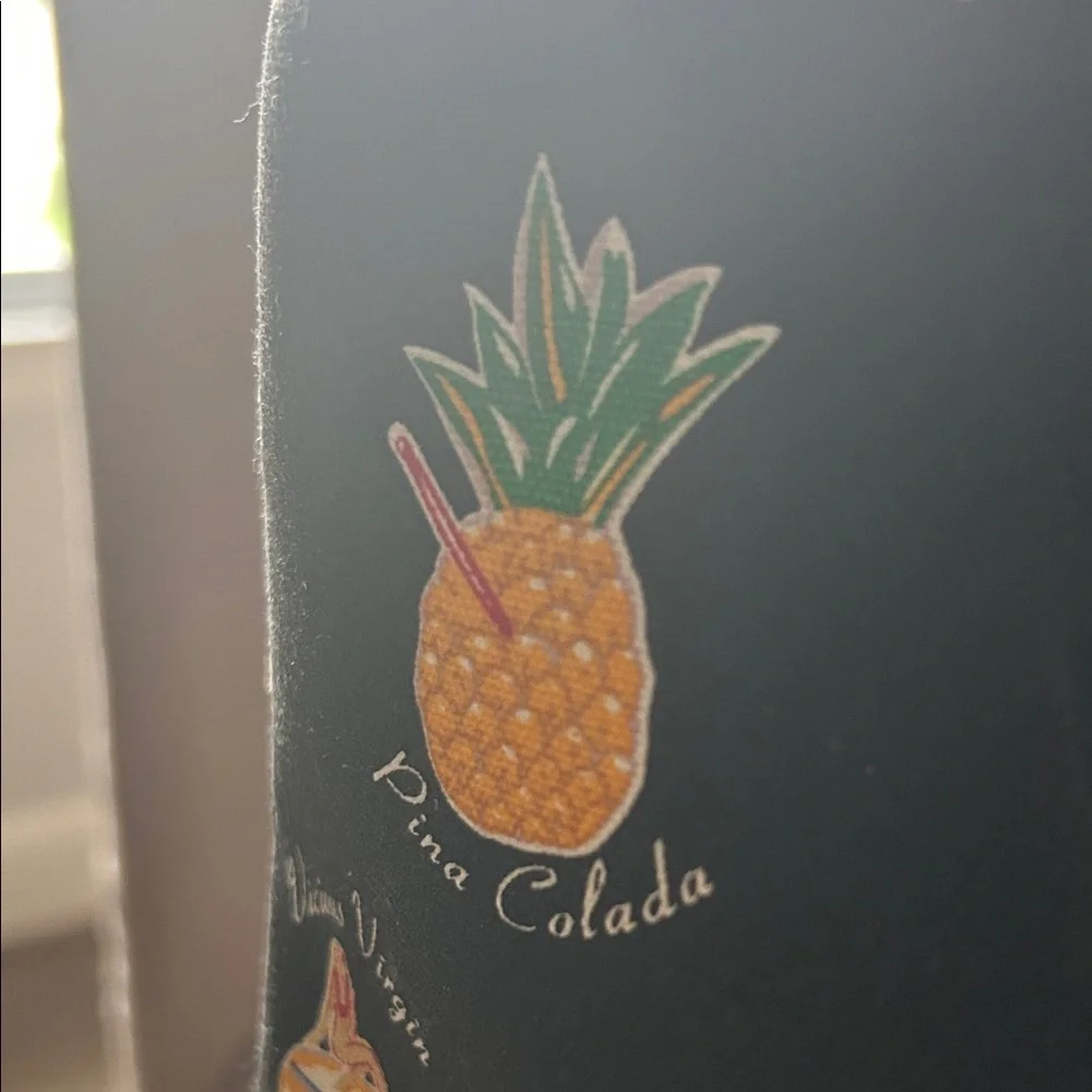 Lulu Guinness Black Cocktail & Pineapple Print Tote